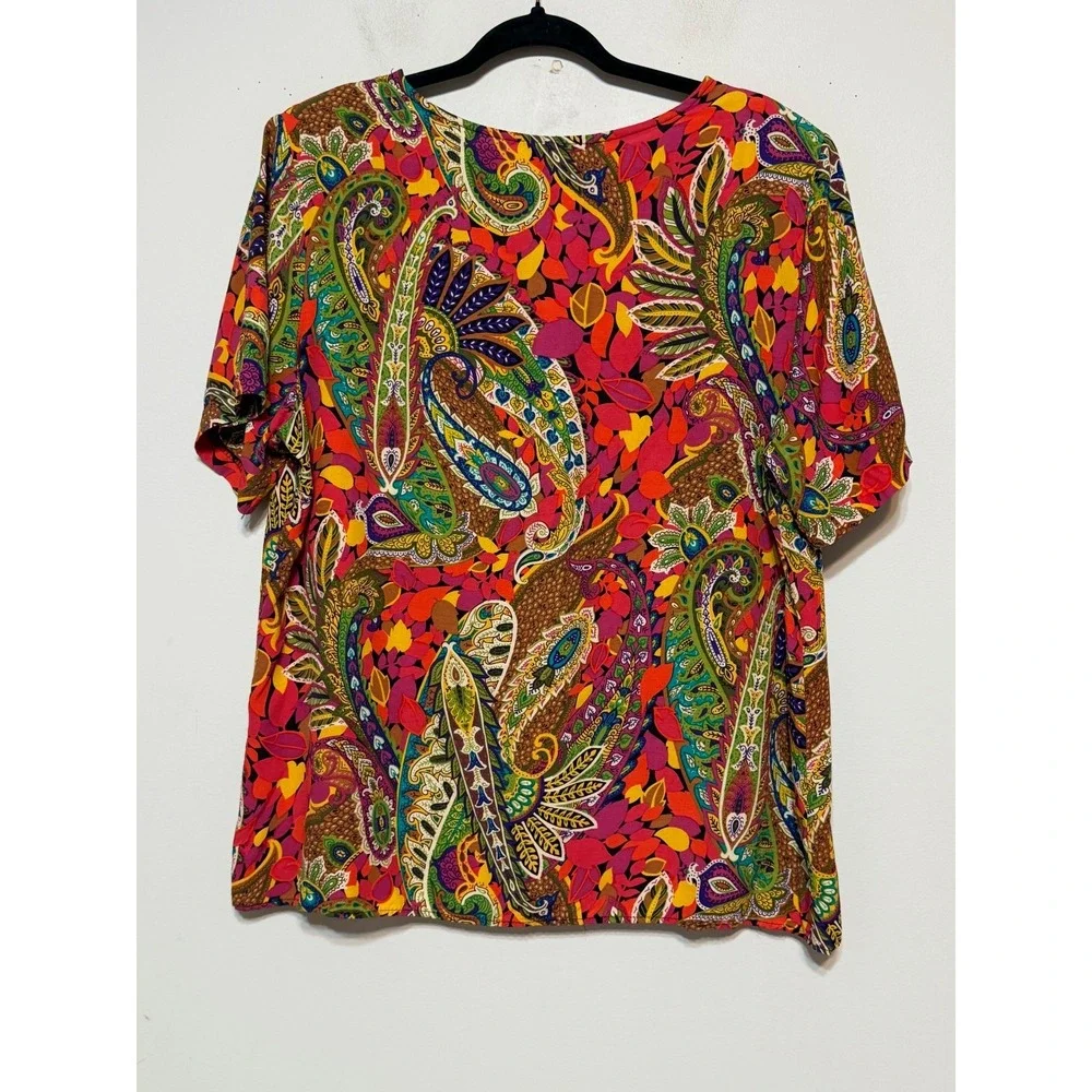 Vintage Diana Marco Boho Paisley Outfit Set Womens Size 16 Dopamine Festival